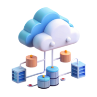 3D Illustration of Cloud Computing Network and png