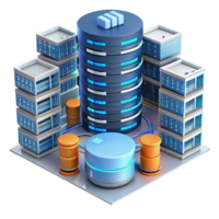 3D Rendering of Modern Data Center Server Network png