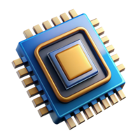 3D Render of a Modern Microprocessor Chip png