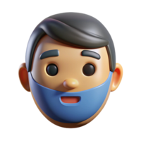 3D Render of a Smiling Man with a Beard png