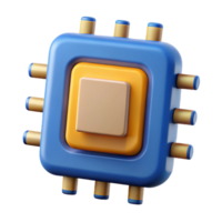 3D Render of a Colorful Microchip Icon png