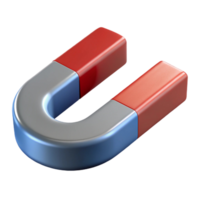 3D Render of a Powerful Horseshoe Magnet png