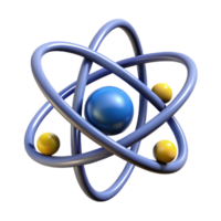 3D Model of an Atom Nucleus and Orbiting Electrons png