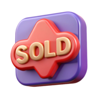 3D Render of a Sold Icon Modern App Badge Design png