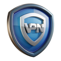 3D Render of a VPN Shield Icon Secure Online png