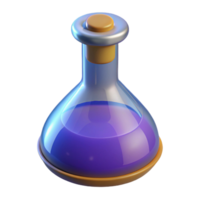 3D Render of a Glass Erlenmeyer Flask with Purple png