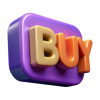 3D Render of a Colorful BUY Button for Online png