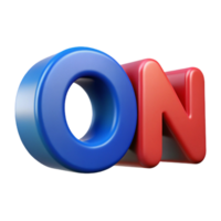 3D Render of ON in Blue and Red - Bold png