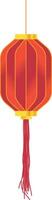 Red Gradient Octagonal Chinese Lantern with Red Long Rope vector