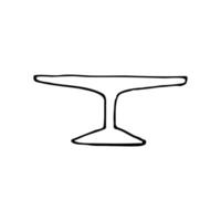 minimalistic empty cake stand in profile - line art doodle style vector