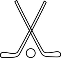 hockey crossed sticks outline icon vector