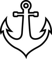 The Ship Anchor Outline Icon Symbolizes Strength and Ocean Adventure vector