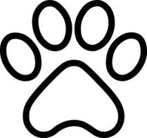 Dog or cat paw print outline icon for animal apps vector
