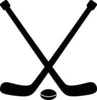 Modern and Sleek Art Featuring Crossed Hockey Sticks and a Puck in the Middle vector