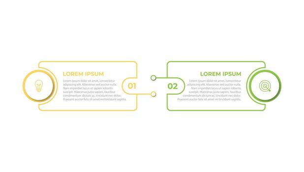 2 step process infographic template element vector