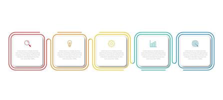 Infographic label design template with icons and 5 options or steps. Can be used for process diagram, presentations, workflow layout, banner, flow chart, info graph. vector