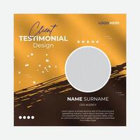 Professional customer feedback and client testimonial template design vector