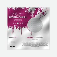 Client testimonials or Customer feedback social media post web banner design template vector