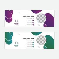 Corporate mail business email signature banner design template vector