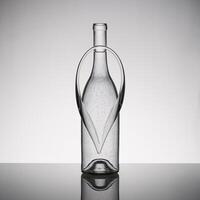 Unique glass bottle with elegant loop design, showcasing modern artistry and sophistication. photo