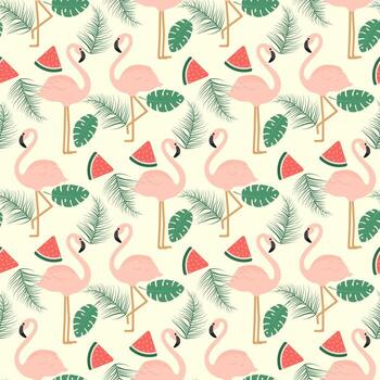 pattern with flamingo vector