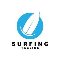 simple surfing logo design template vector