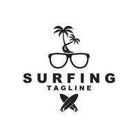 set of Surfing logo vector