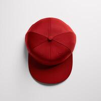 A vibrant red baseball cap displayed on a clean white background. photo