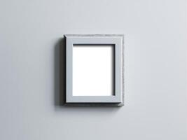 Empty white frame against a minimalist backdrop, perfect for showcasing art or memories. photo