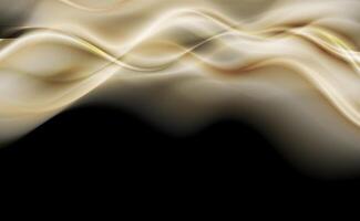 Black and golden smooth blurred waves abstract background vector