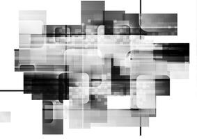 Black and white glossy grunge squares abstract geometric background vector
