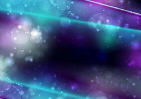 Blue purple neon lines and shiny bokeh abstract background vector