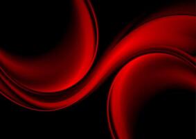 Red smooth blurred waves abstract elegant background vector