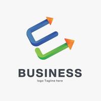 Initial letter E, curve rounded logo, gradient vibrant colorful glossy colors on black background vector