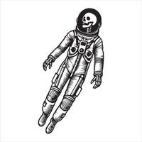 Astronaut Skull The Cosmic Skeleton Design vector