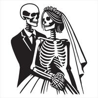 Skeletons in Love Eternal Connection Clipart vector