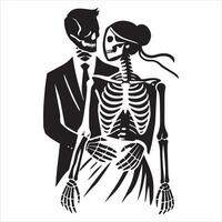 Bones of Romance Skeleton Lovers Illustration vector
