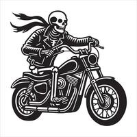 Ride to the Afterlife Skeleton on a Motorcycle Journey vector