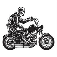 Deadly Ride Skeleton on a Motorcycle Adventure vector