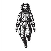 Astronaut Bone The Skeleton Skull in Space vector