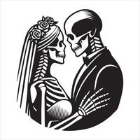 Forever Together Skeleton Couple in the Afterlife vector