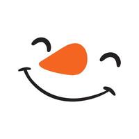 Laughing Snowman Face Design Artwork vector
