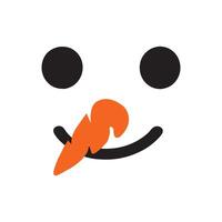 Comical Snowman Face with Expressive Eyes Design vector