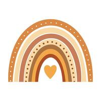 Love Heart and Rainbow Doodle Icons, Playful cute illustration vector