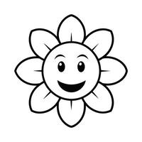 Colorful Sunflower Smiley Face Icon Representing Happiness and Positivity for Creative Use vector