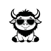 Stylish Joyful Buffalo Rocking Shades vector