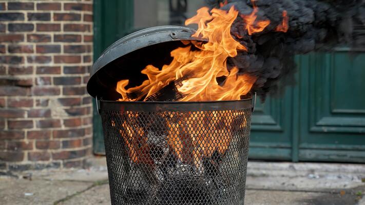 Trash Can Fire Stock Photos Images and Backgrounds for Free Download