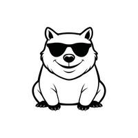 Sunglass-Sporting Joyful Wombat Artwork vector