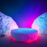 Modern 3D Product Display on Minimal Podium Stand photo