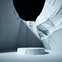 Modern 3D Product Display on Minimal Podium Stand photo
